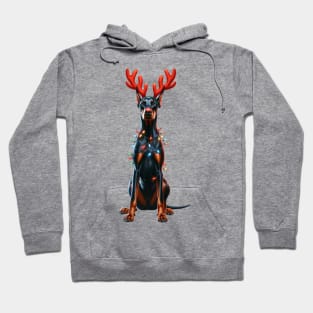 Christmas Red Nose Doberman Pinscher Dog Hoodie